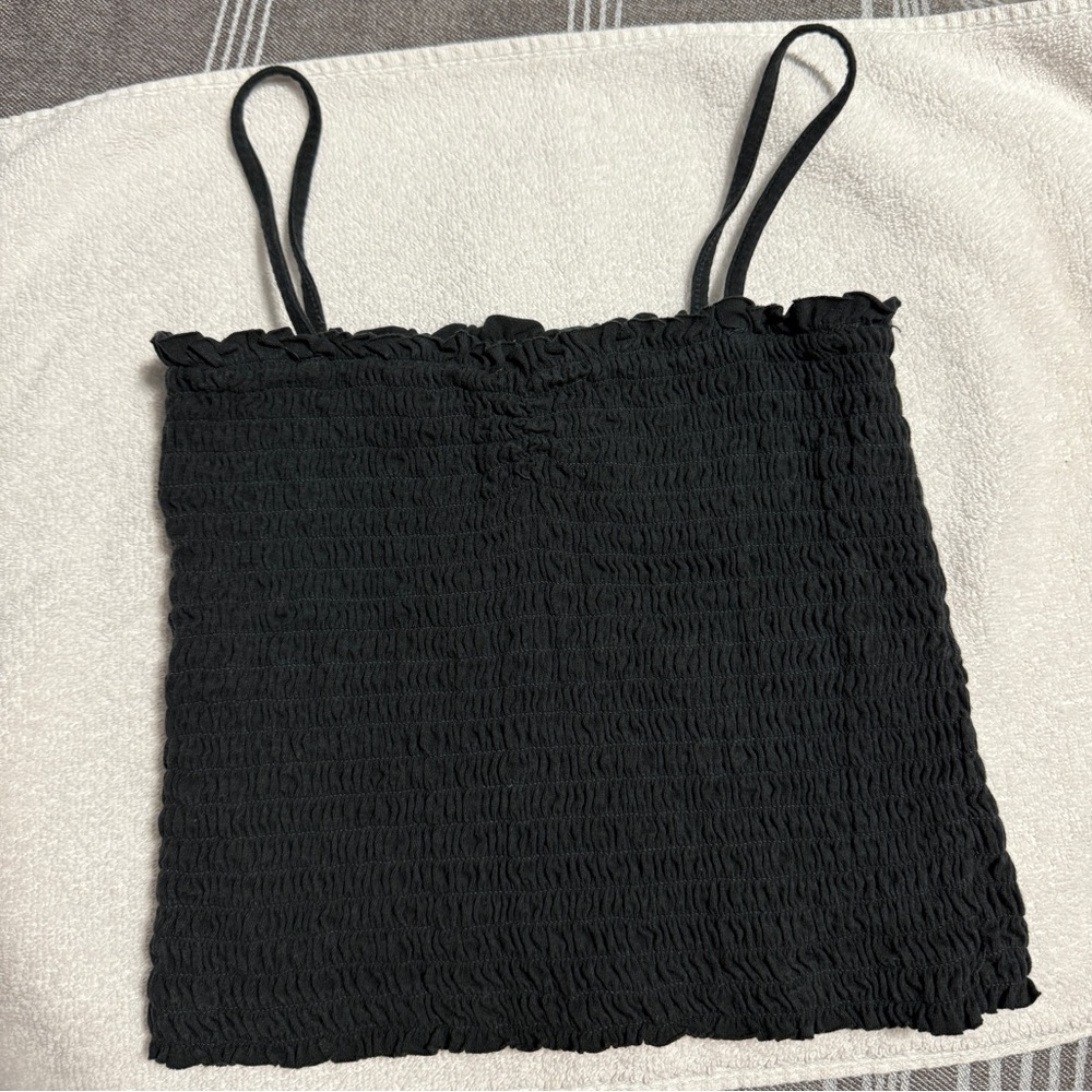 Black Smocked Women's Top